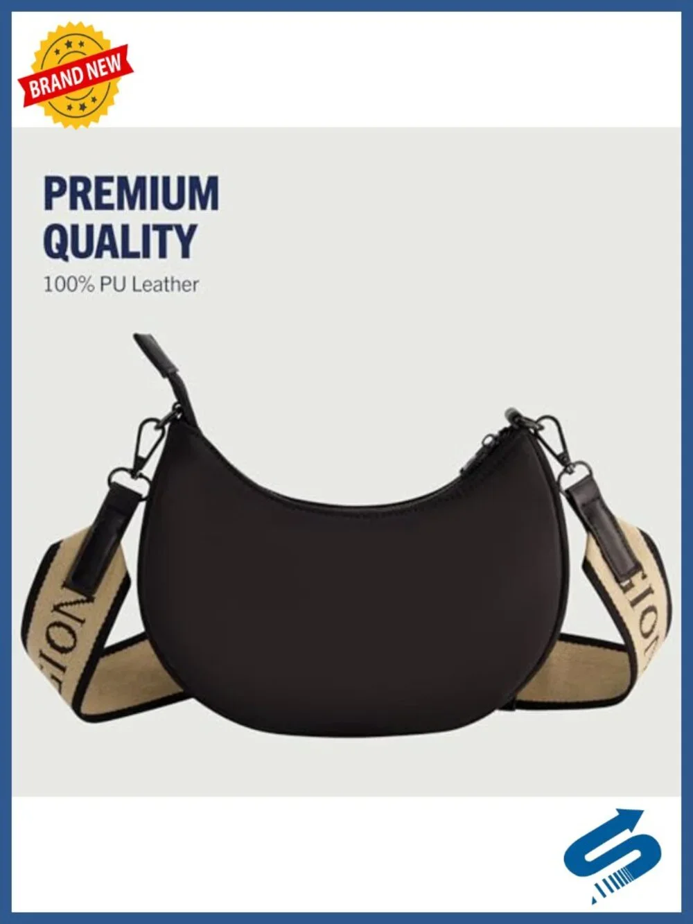 Mini Crescent Hobo Bag with Adjustable Crossbody Strap and Coin Purse